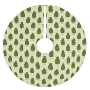 Cute avocado jump rope cartoon illustration brushed polyester tree skirt