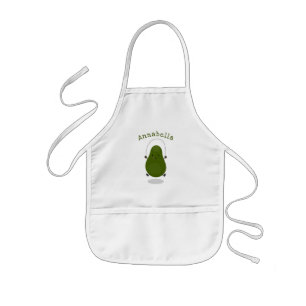 Cute avocado jump rope cartoon illustration kids apron
