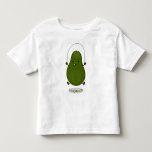 Cute avocado jump rope cartoon illustration toddler t-shirt