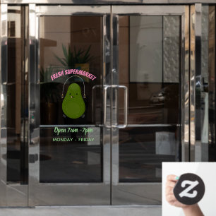 Cute avocado jump rope cartoon illustration window cling