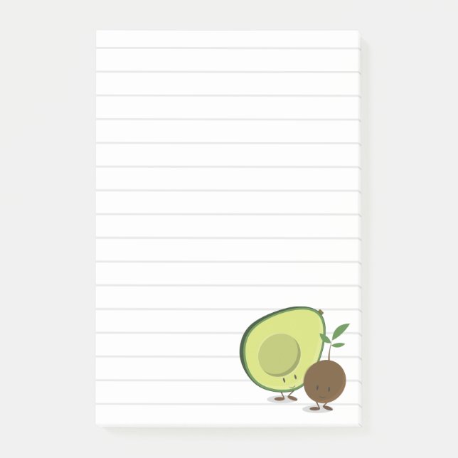 Cute Avocado Lined Food Post-it Notes (Front)