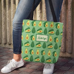 Cute Avocado Lover Custom Green Tote Bag<br><div class="desc">Funny avocado lover tote bag gift with a cute green avocados pattern for a foodie.</div>