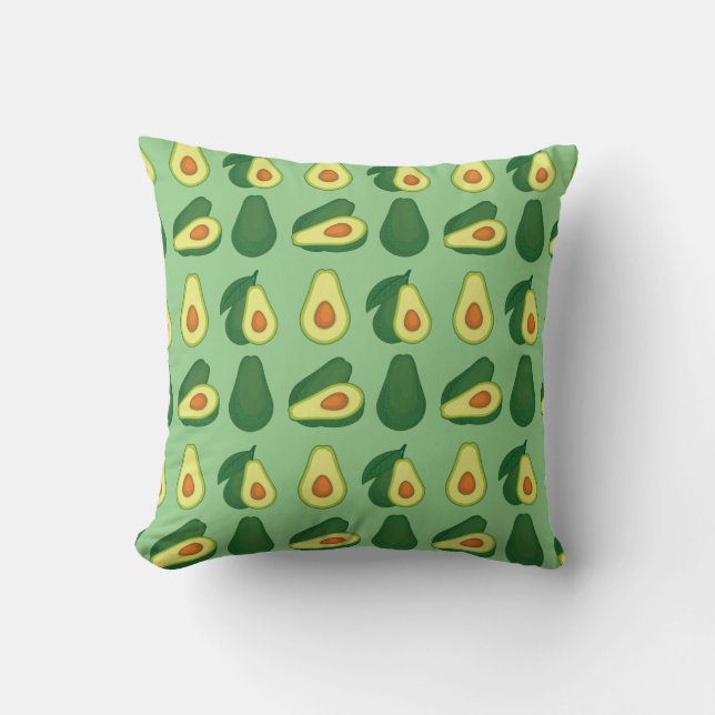 Cute Avocado Lover Funny Foodie Throw Pillow (Front)