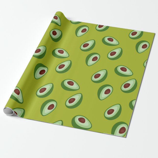 cute avocado pattern  wrapping paper (Unrolled)