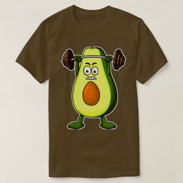 Cute Avocado Powerlifting T-Shirt (Design Front)