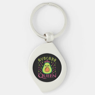Cute Avocado Queen with Heart Keto Girl Cooking Keychain