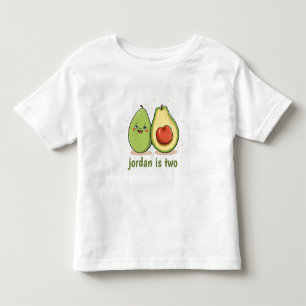 Cute Avocado Two Years Birthday Gift Kids T-shirt