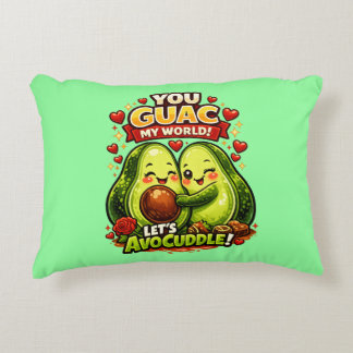 Cute Avocado Valentine’s Love Design, kawaii Love Accent Pillow