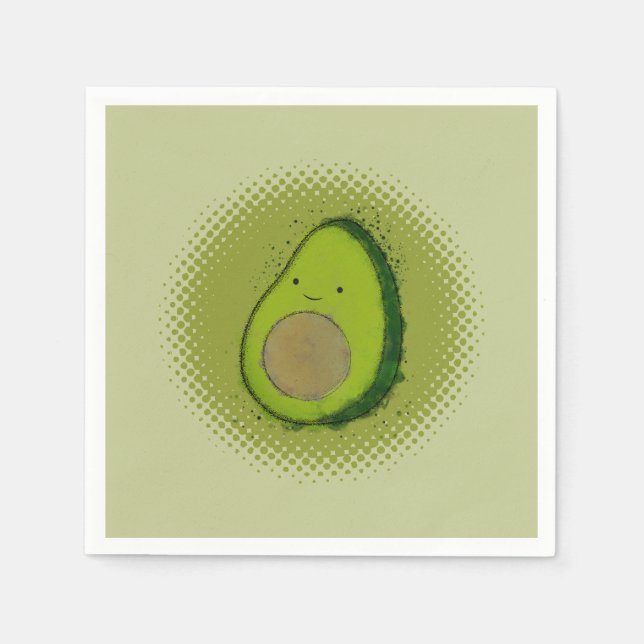 Cute Avocado Watercolor Napkin (Front)