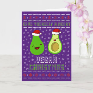 Cute Avocados Merry Vegan Christmas  Card