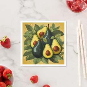 Cute avocados paper napkins