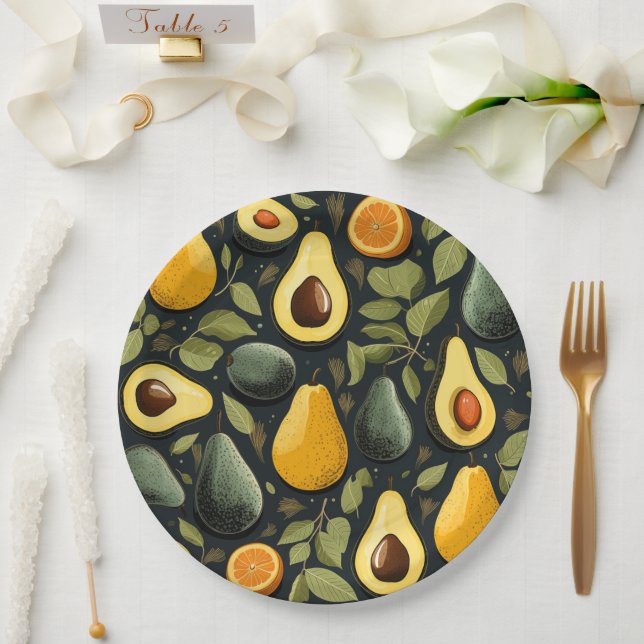 Cute avocados paper plate (Wedding)