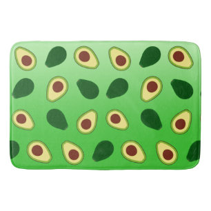 Cute Avocados slice summer green gradient Pattern Bath Mat