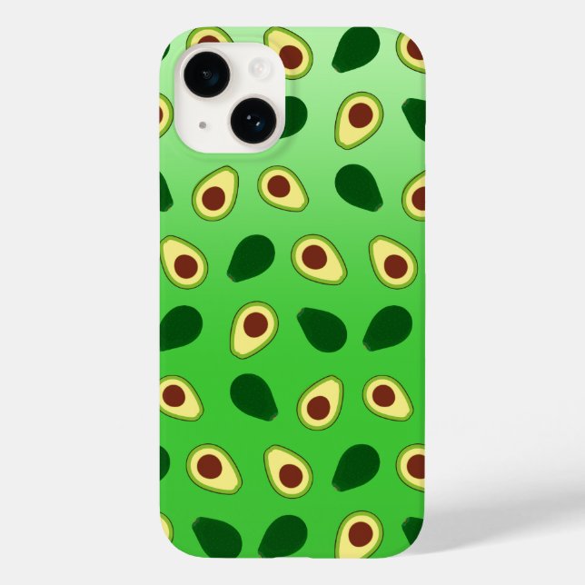 Cute Avocados slice summer green gradient Pattern Case-Mate iPhone Case (Back)