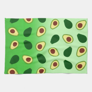 Cute Avocados slice summer green gradient Pattern Kitchen Towel