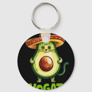 Cute Avogato Sombrero Cat Funny Cinco De Mayo Wome Keychain