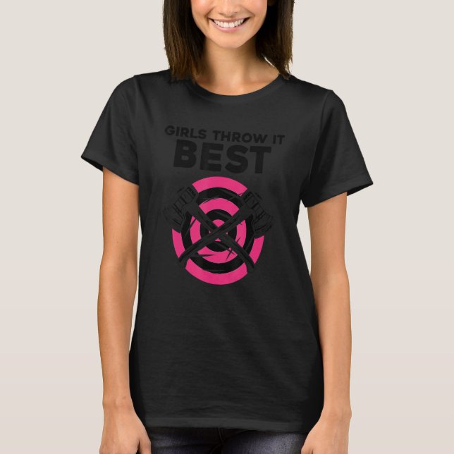 Cute Axe Throwing For Women Girls Ax Thrower Lumbe T-Shirt (Front)
