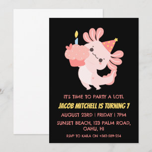 Cute Axolotl birthday axolotl birthday invitations