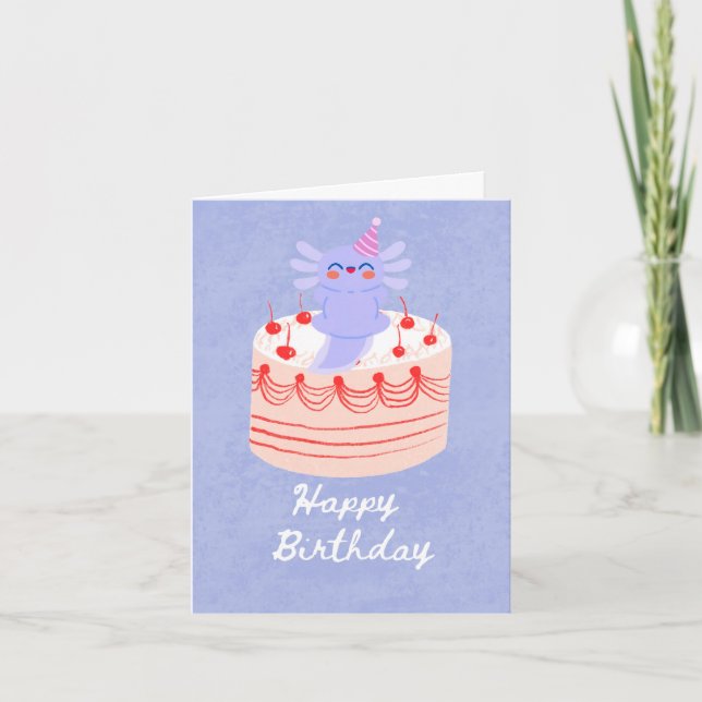 Cute axolotl birthday card (Front)