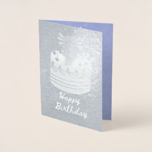Cute axolotl birthday foil card