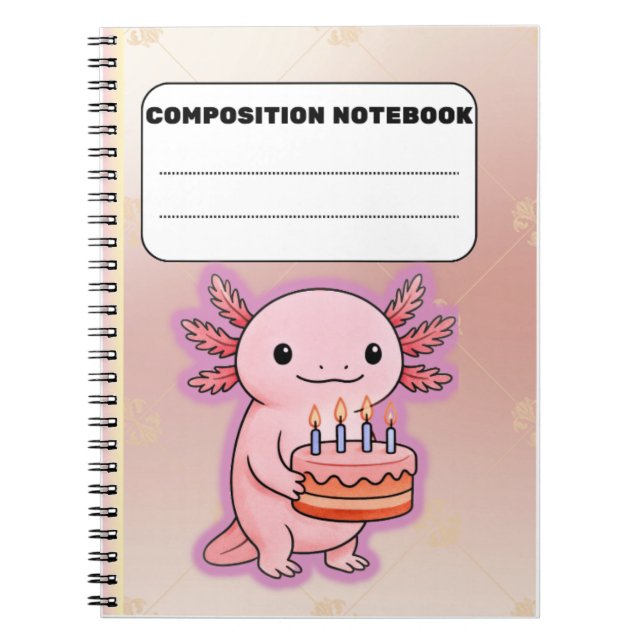 Cute Axolotl Birthday Notebook – Fun Gift (Front)