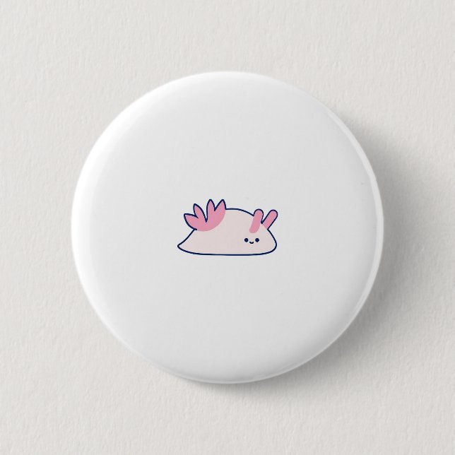 Cute Axolotl Cartoon Character 2 Inch Round Button (Front)