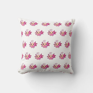 Cute Axolotl Comic in cartoon style Throw Pillow