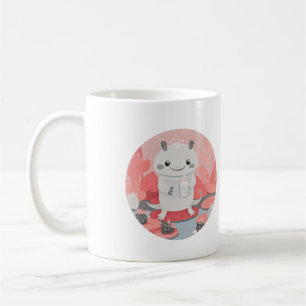 Cute Axolotl Drinking Milk Coffee Mug