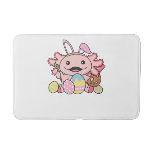 Cute Axolotl Easter With Easter Eggs As Easter Bath Mat