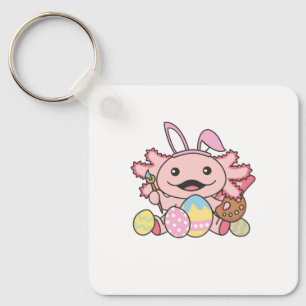 Cute Axolotl Easter With Easter Eggs As Easter Keychain