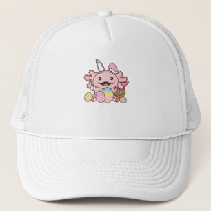 Cute Axolotl Easter With Easter Eggs As Easter Trucker Hat