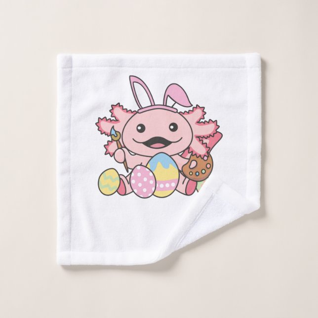Cute Axolotl Easter With Easter Eggs As Easter Wash Cloth (Wash Cloth)