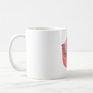 Cute Axolotl Eating Ramen Noodles In Bowl Funny Coffee Mug