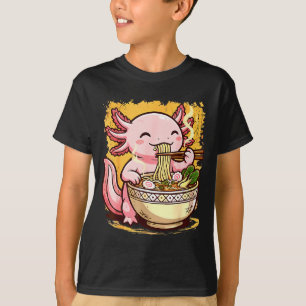 Cute Axolotl Eats Ramen Noodles Axolotls Ramen T-Shirt