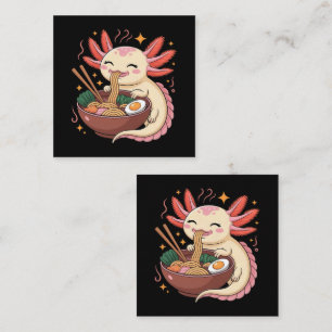 Cute Axolotl Eats Ramen Noodles Enclosure Card