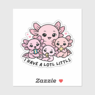 Cute Axolotl Family Lotl Littls Mom Pun Sticker