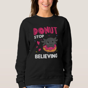Cute Axolotl Funny Animals In Doughnut Pink Sweatshirt