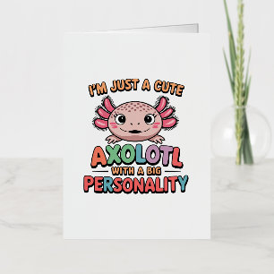 Cute Axolotl funny saying colourful design gift Foil Greeting Card