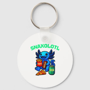 Cute Axolotl Funny Snaxolotl Snacks A Lot Axolotl  Keychain