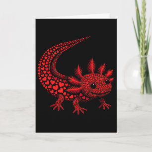 Cute Axolotl Heart Kids Mens Womens Valentine Axol Card