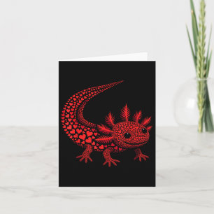 Cute Axolotl Heart Kids Mens Womens Valentine Axol Card