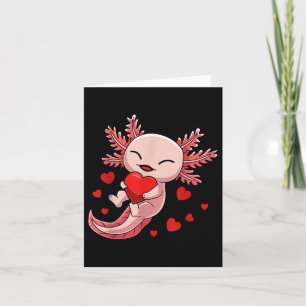 Cute Axolotl Heart Valentines Day For Girls Kids  Card