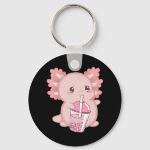 Cute Axolotl Japanese Strawberry Milk Anime Pink K Keychain