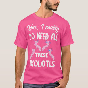 Cute Axolotl Kawaii Animals Mexican Salamander Wal T-Shirt