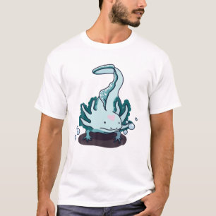 Cute Axolotl Kids Blue Salamander Plush Herpetolog T-Shirt