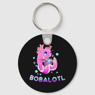 Cute Axolotl Lover Bobalotl Boba Kawaii Anime Japa Keychain