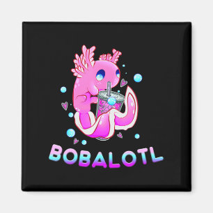 Cute Axolotl Lover Bobalotl Boba Kawaii Anime Japa Magnet