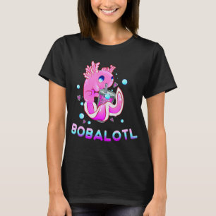 Cute Axolotl Lover Bobalotl Boba Kawaii Anime Japa T-Shirt