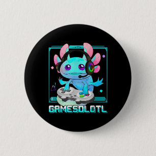 Cute Axolotl Lover Gamesalotl Gaming Axolotl Kids  2 Inch Round Button