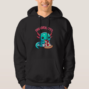 Cute Axolotl Lover Snaxolotl Eating a Pizza Slice Hoodie